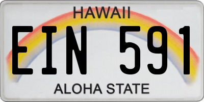 HI license plate EIN591