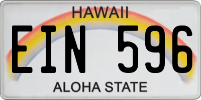 HI license plate EIN596