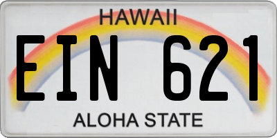 HI license plate EIN621