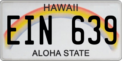HI license plate EIN639