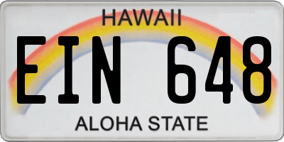 HI license plate EIN648