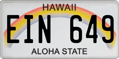 HI license plate EIN649