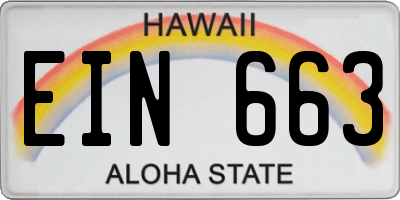 HI license plate EIN663
