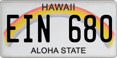 HI license plate EIN680