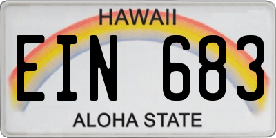 HI license plate EIN683