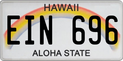 HI license plate EIN696