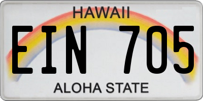 HI license plate EIN705