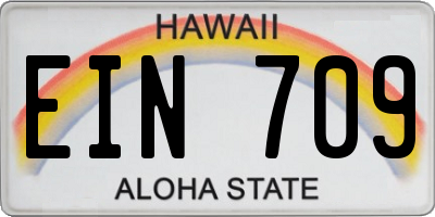 HI license plate EIN709