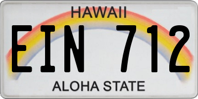 HI license plate EIN712