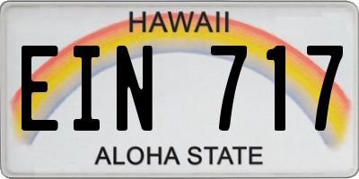 HI license plate EIN717