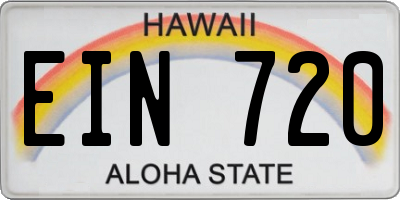 HI license plate EIN720