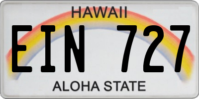 HI license plate EIN727