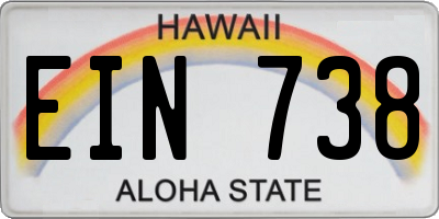 HI license plate EIN738