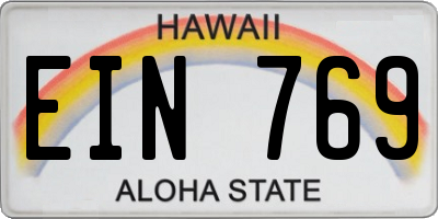 HI license plate EIN769