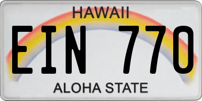 HI license plate EIN770