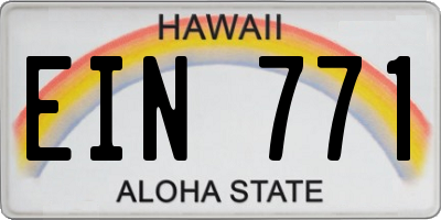 HI license plate EIN771