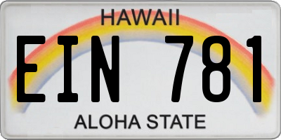 HI license plate EIN781
