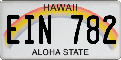 HI license plate EIN782