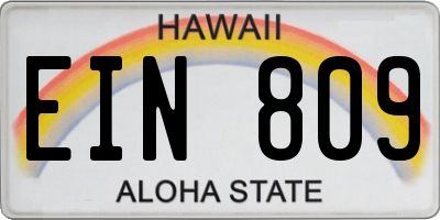 HI license plate EIN809