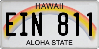 HI license plate EIN811