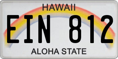 HI license plate EIN812