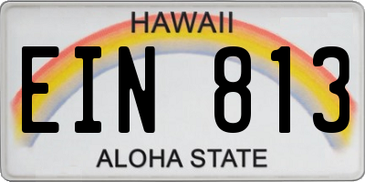 HI license plate EIN813