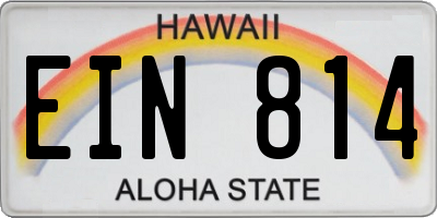 HI license plate EIN814