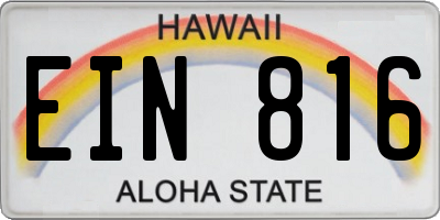 HI license plate EIN816