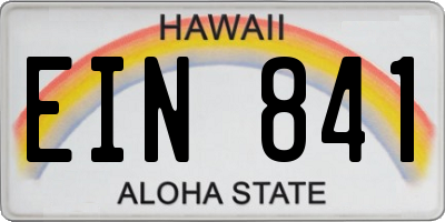 HI license plate EIN841