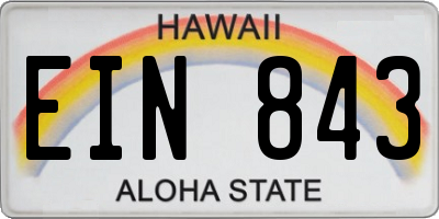 HI license plate EIN843