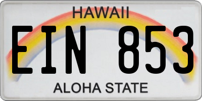 HI license plate EIN853