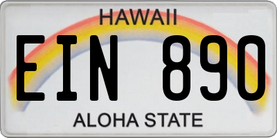 HI license plate EIN890