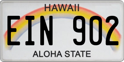 HI license plate EIN902
