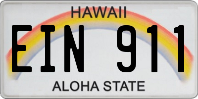 HI license plate EIN911
