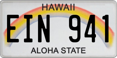 HI license plate EIN941