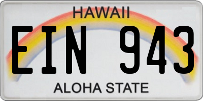 HI license plate EIN943