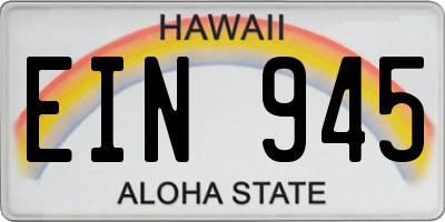 HI license plate EIN945