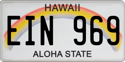 HI license plate EIN969