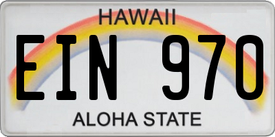 HI license plate EIN970