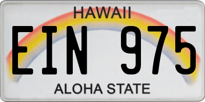 HI license plate EIN975