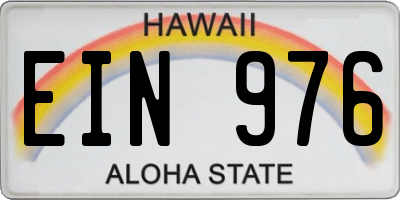 HI license plate EIN976