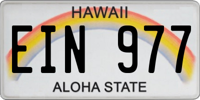 HI license plate EIN977