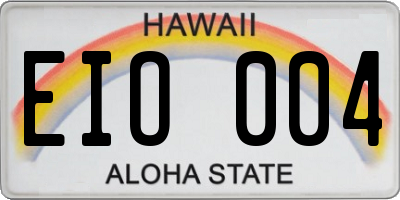HI license plate EIO004