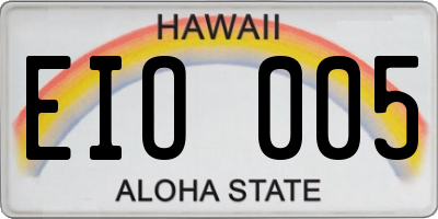 HI license plate EIO005