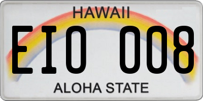 HI license plate EIO008