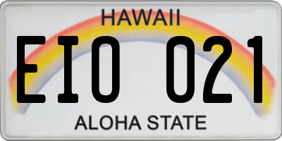 HI license plate EIO021