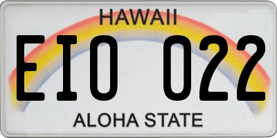 HI license plate EIO022