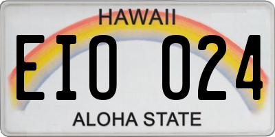 HI license plate EIO024