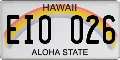 HI license plate EIO026