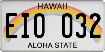 HI license plate EIO032